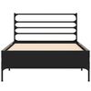 vidaXL Bettgestell Schwarz 100x200 cm Holzwerkstoff und Metall