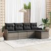 vidaXL Gartensofa-set Grau Poly-Rattan