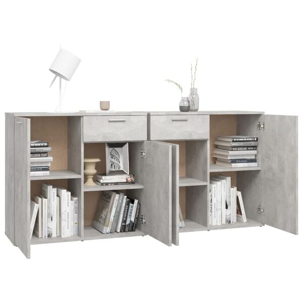 vidaXL Sideboard Betongrau 160x36x75 cm Holzwerkstoff