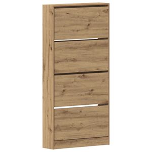 vidaXL Schuhschrank 80 x 21 x 163,5 cm Holzwerkstoff Artisan-Eiche