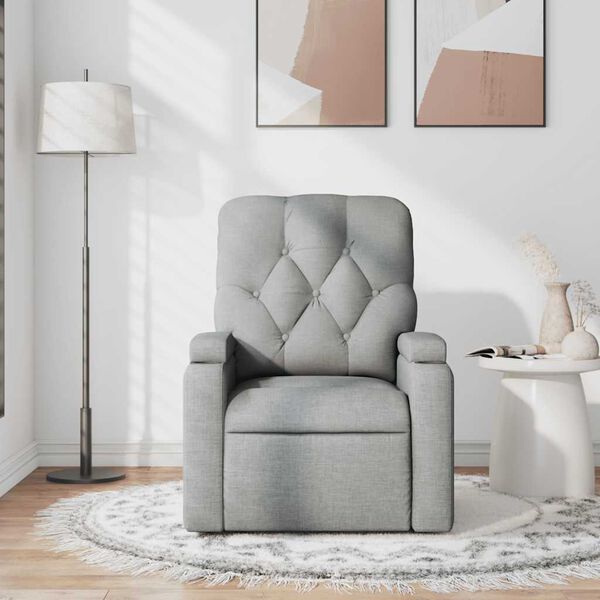 vidaXL Massagesessel Hellgrau Stoff