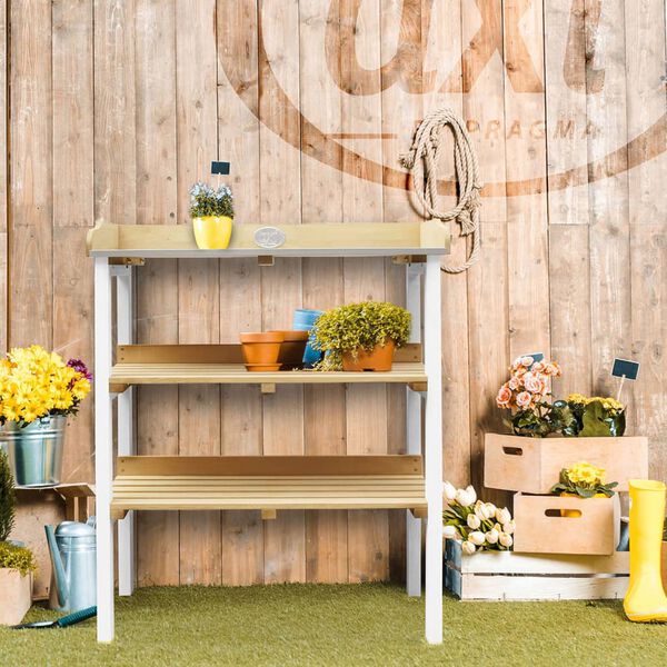 AXI G&auml;rtnertisch mit 2 Ablagefl&auml;chen Braun und Wei&szlig;