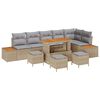 vidaXL Gartensofa-set mit Kissen 10 pcs Beige und Hellgrau