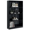 vidaXL B&uuml;cherregal 4 F&auml;cher Hochglanz-Schwarz 80x24x142 Holzwerkstoff