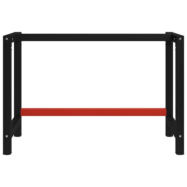vidaXL Werkbankgestell Metall 120x57x79 cm Schwarz und Rot
