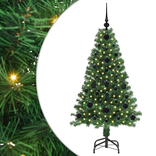 vidaXL K&uuml;nstlicher Weihnachtsbaum mit 150 LEDs mit St&auml;nder Gr&uuml;n 120 cm