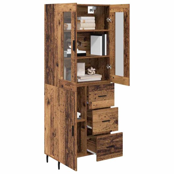 vidaXL Highboard mit Schubladen 2 pcs Altholz Holzwerkstoff