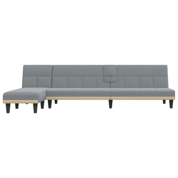 vidaXL Schlafsofa in L-Form Hellgrau 255x140x70 cm Stoff