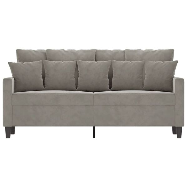 vidaXL 2-Sitzer-Sofa Hellgrau 140 cm Samt