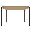 vidaXL Pergola mit Lamellendach 3x3 m Taupe Stoff und Aluminium
