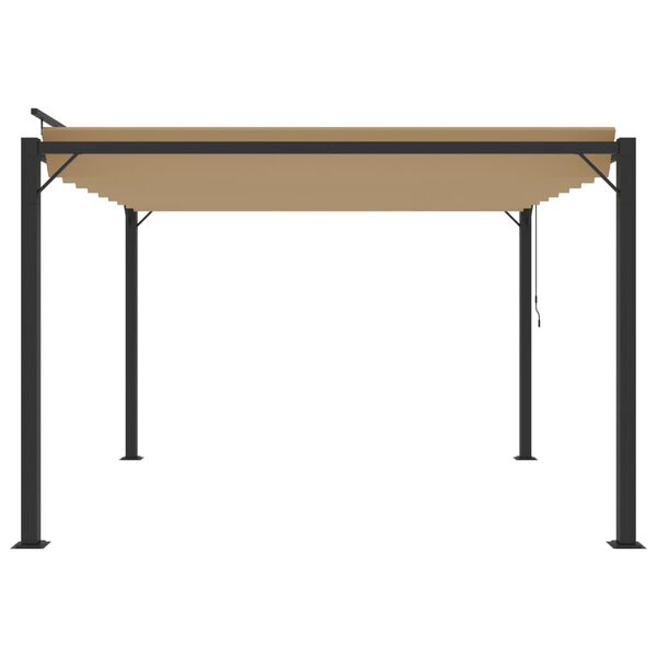 vidaXL Pergola mit Lamellendach 3x3 m Taupe Stoff und Aluminium