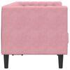 vidaXL Chesterfield-Sofa mit Nackenrollen 2-Sitzer Rosa Samt