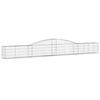 vidaXL Gabione mit Hochbogen 400x30x40/60 cm Verzinktes Eisen