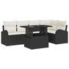 vidaXL Gartensofa-set 6 stk. 5-Sitzanzahl Schwarz Poly Rattan