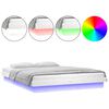 vidaXL Massivholzbett mit LEDs Wei&szlig; 200x200 cm