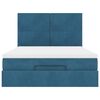 vidaXL Ottoman-Bett mit Matratzen & LEDs Dunkelblau 140x200 cm Samt