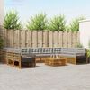 vidaXL Outdoor-Sofagarnitur mit Kissen 10 pcs Nat&uuml;rlich und Hellgrau