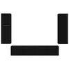 vidaXL TV-Schrankset Wandmontiert 4 pcs Schwarz Holzwerkstoff