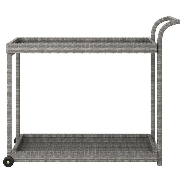 vidaXL Barwagen Grau 100x45x83 cm Poly Rattan