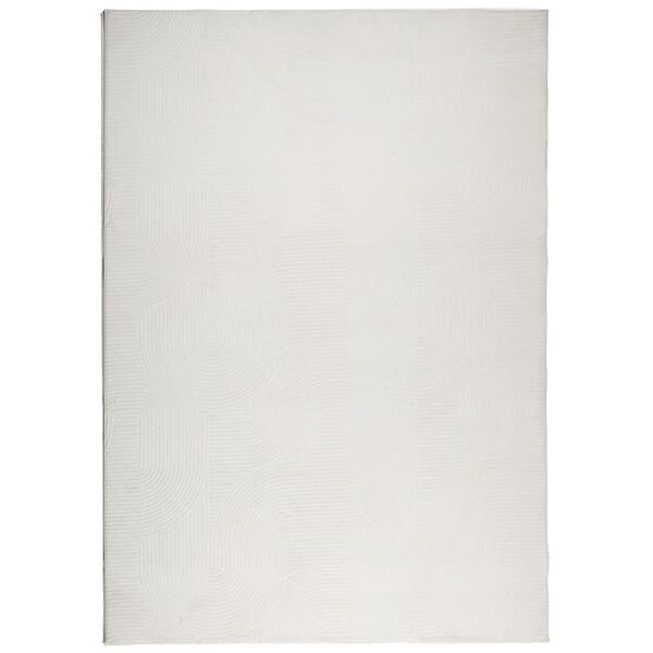 vidaXL Teppich IZA Kurzflor Skandinavischer Look Creme 160x230 cm