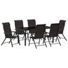 vidaXL Garten Essgruppe 7 pcs Schwarzer Kaffee