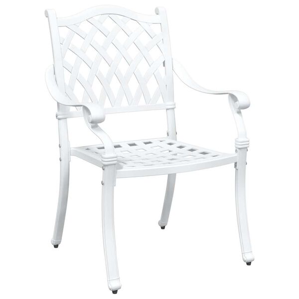 vidaXL Gartentisch Set 3 pcs Wei&szlig; Gussaluminium