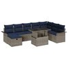 vidaXL Gartensofa-set 9 stk. Grau Poly-Rattan