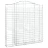 vidaXL Gabione mit Hochbogen 200x30x200/220 cm Verzinktes Eisen