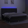 vidaXL Boxspringbett mit Matratze & LED Schwarz 200x200 cm Stoff