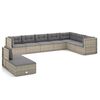 vidaXL 9-tlg. Garten-Lounge-Set mit Kissen Grau Poly Rattan