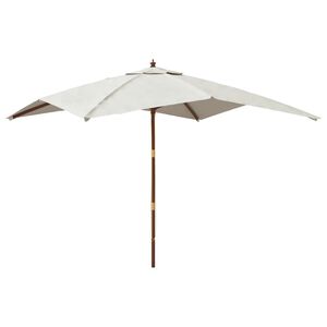 vidaXL Sonnenschirm mit Holzmast Sandfarben 300x300x273 cm