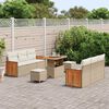 vidaXL Gartensofa-set mit Kissen 11 pcs Beige und Creme Poly-Rattan