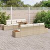 vidaXL Garten-Sofa-Set mit Speicher 9 pcs Beige Poly Rattan
