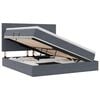 vidaXL LED-Speicherbett mit Matratze Dunkelgrau 160 x 200 cm Samt