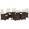 vidaXL Garten Essgruppe mit Kissen 7 pcs Braun Poly-Rattan