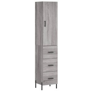 vidaXL Highboard Grau Sonoma 34,5x34x180 cm Holzwerkstoff