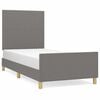 vidaXL Bettgestell ohne Matratze Dunkelgrau 90x200 cm Stoff