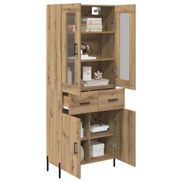 vidaXL Highboard Artisan-Eiche 69,5 x 34 x 180 cm Holzwerkstoff