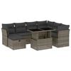 vidaXL 8-tlg. Garten-Sofagarnitur mit Kissen Grau Poly Rattan