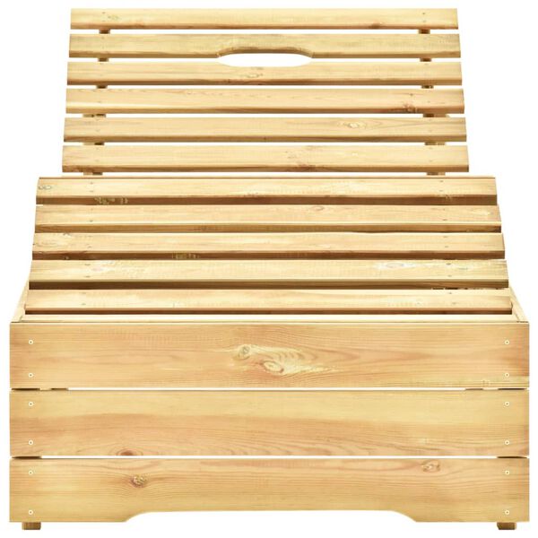 vidaXL Sonnenliege mit Creme Auflage Impr&auml;gniertes Kiefernholz