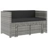 vidaXL 5-tlg. Garten-Lounge-Set mit Auflagen Poly Rattan Grau
