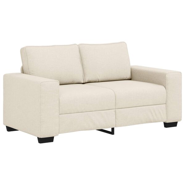 vidaXL Sofa 2 pcs Beige Leinenmischgewebe