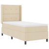 vidaXL LED Boxspringbett mit Kopfteil Creme 90 x 190 cm Stoff