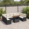 vidaXL Garten-Sofa-Set mit Speicher 10 pcs Schwarz Poly Rattan