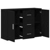 vidaXL Sideboard Schwarz Eichen-Optik 91x29,5x65 cm Holzwerkstoff