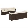 vidaXL 9-tlg. Garten-Sofagarnitur mit Kissen Braun Poly Rattan