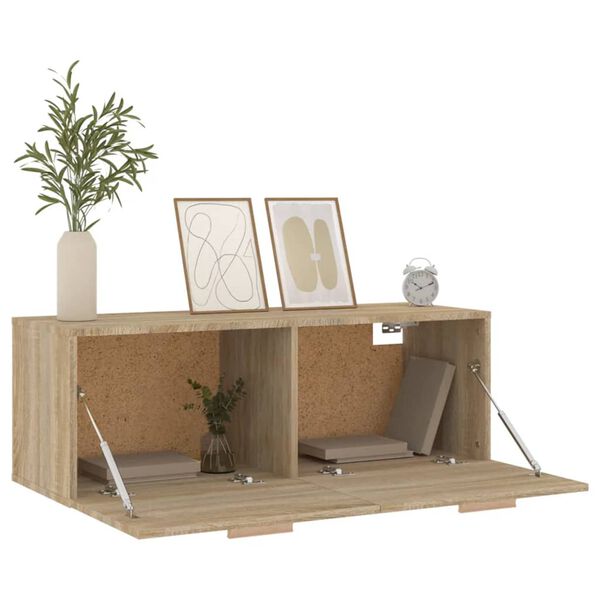 vidaXL Wandschrank Sonoma-Eiche 100x36,5x35 cm Holzwerkstoff