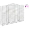 vidaXL Gabionen mit Hochbogen 11 Stk 300x50x200/220cm Verzinktes Eisen