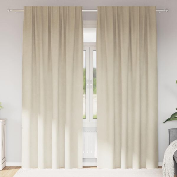 vidaXL Verdunkelungsvorh&auml;nge 2 pcs Creme 140 x 260 cm Samt