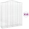 vidaXL Gabionen mit Hochbogen 18Stk. 200x50x220/240cm Verzinktes Eisen